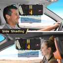 Polarized Sun Visor for Car with Organizer, Upgraded Adjustable Visor Extension, Handmade PU Leather Universal Sun Visor Extender Protects from Sun Glare, UV Rays, Snow Blindness (black)