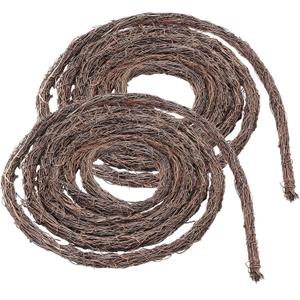 Natural Grapevine Garland 15 Feet DIY Crafts Natural Grapevine Twig Wreaths Decor for Home Holiday Rustic Decor Wedding Garland Basket,2 pcs, Black