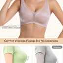 Comfy Wireless Push Up Bra No Underwire Bras for Women, No Wire Everyday Bras Seamless Supportive Bra Women's Bras (XL)