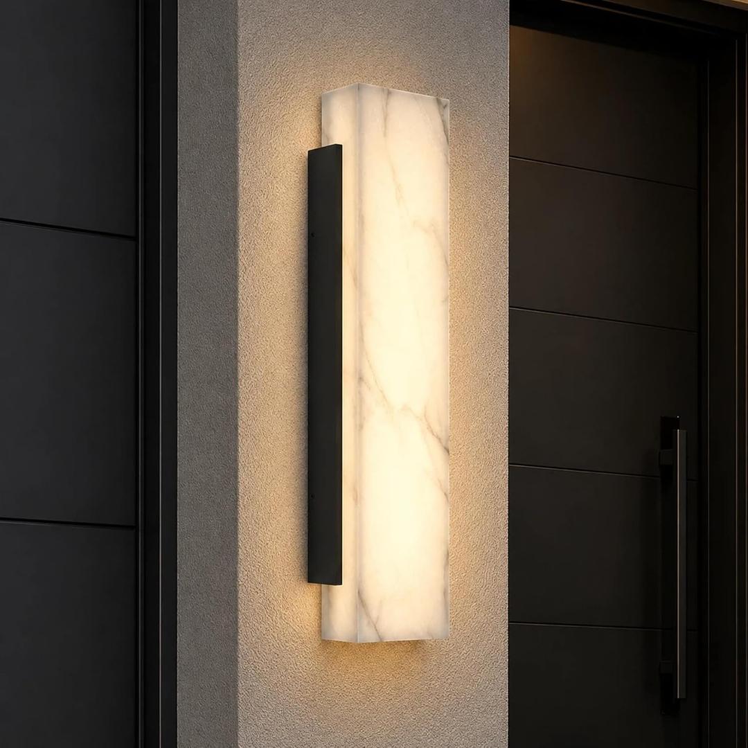 23.6" Outdoor Wall Sconce, Dimmable LED Modern Porch Light