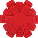 BYKITCHEN Pan Pot Protectors, Larger & Thicker Pan Protector with Stars, Set of 12 and 3 Different Sizes, Red Pot Divider Pads for Protecting and Separating Your Cookware