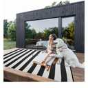 Outdoor Rug Waterproof 5 x 8 ft, Reversible Plastic Straw Rug for Patio, Large Outdoor Carpet for RV, Patio, Camping, Backyard, Deck, Picnic, Beach, Black & White