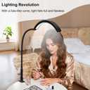 Professional Half Moon LED Desk Light for Nail Techs & Artists Flexible Gooseneck Lamp with Clamp, 3 Color Modes & 5 Brightness Levels for Manicure, Tattoo, Beauty Work