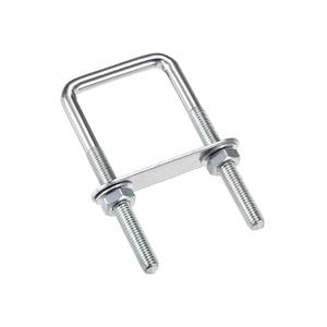 uxcell Square U-Bolts 1-5/8"(40mm) Inner Width Carbon Steel M8 with Nuts, Frame Plate, Round Washers 4 Set