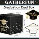 2 x Graduation Card Box with 30 Advice Cards, 31 Pcs Class of 2026 Graduation Decorations, 9 x 9 x 9 Inch Foldable Money Box and Wish Cards for Grad Party Gift Table, Black