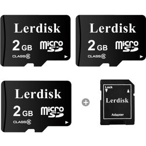 Factory Wholesale Micro SD Card 2GB Pack of 3 in Bulk MicroSD C6 with SD Adapter Produced by Authorized Licencee(2GB)