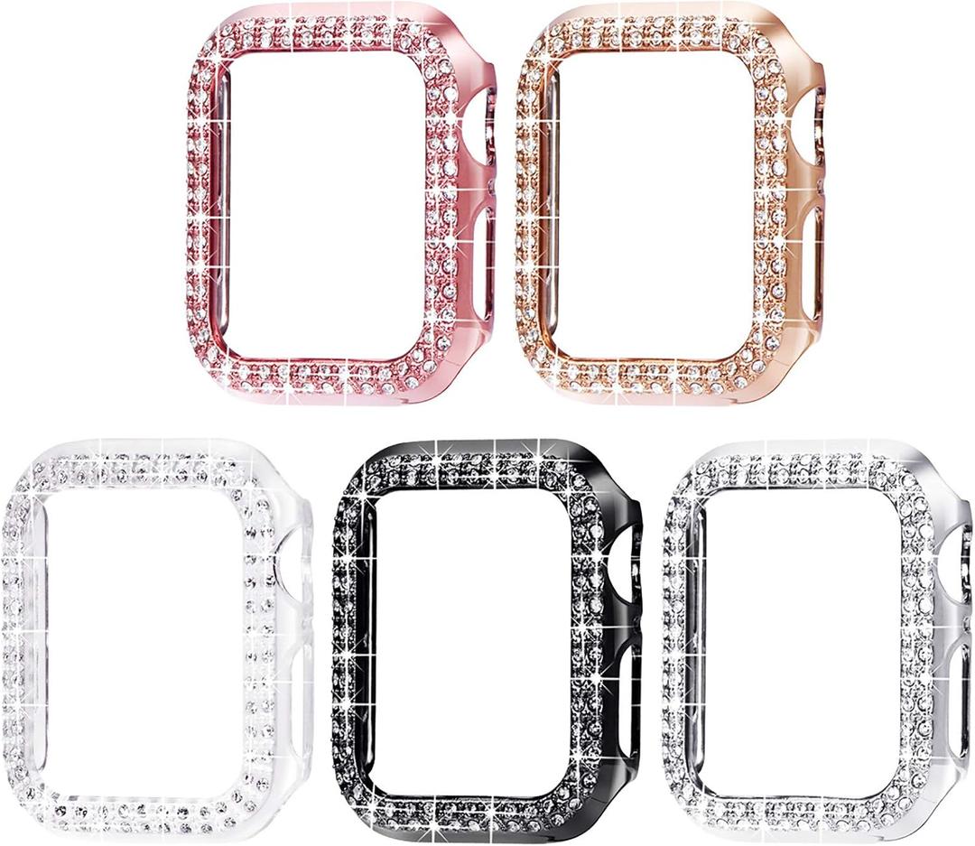 Surace 42mm Case Compatible with Apple Watch Case, Bling Frame Protective Case Compatible for iWatch Series 3/2/1 42mm, Rose Gold/Pink/Black/Silver/Clear