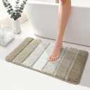 COSY HOMEER Bathroom Rugs 30"x20", Ultra Soft Absorbent Bath Mat with Non-Slip TPR Backing, Machine Washable Shaggy Rug for Bathroom Floor, Beige