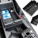 TACOBRO 2-Piece Center Console Organizer for 2023-2025 2026 Kia Sportage Hybrid - with Rotary Type Transmission Only, Sportage Storage Tray Accessories Insert Box, Not for Lever Type Transmission