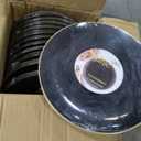 Organic Black & Gold Rim Plates 120 Count - 9" Elegant Disposable Plastic Dinner Plates for Parties & Gatherings