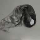 Long Grey Wavy Wig for Women 26 Inch Ombre Grey Middle Part Curly Synthetic Hair Wig Natural Look Heat Resistant Fiber for Daily Party Use