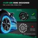 SCITOO(4-Pack) 16" Silver Wheel Rim Cover Hubcaps,Beautiful and Rust-Proof,can be Easily Snap On Car Truck SUV,Suitable for a Variety of Models.