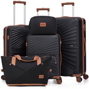 Luggage Sets 5 Piece, Suitcases with Wheels, ABS Hard Case Luggage with TSA Lock Spinner Wheels, Carry On Luggage Set (20/24/28 inch)