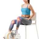 MERACH Under Desk Bike Pedal Exerciser, Mini Exercise Bike with 8-Level Magnetic Resistance, LCD Display & Anti-Slip Base, Eco-Friendly Portable Desk Bike for Office, Home, or Rehab (White)