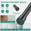 Black Adjustable Shower Curtain Rod 28-52 Inches 2 pc, 7/8" Diameter Anti-slip Heavy Duty Tension Spring Curtain Rod No Drill for Windows Bathroom Kitchen Closet Doorway