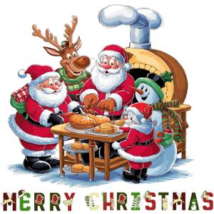 Family Merry Christmas Beautiful Quote Wall Decal Decoration Santa Claus Reindeer Snowman Christmas Characters Happy Holiday Gift Lasts Years and Easily Removable - Size: 20 in(W) x 20 in(H)