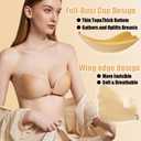 Sticky Bra Push Up Adhesive Invisible Backless Strapless Stick on Lift Bra 2 Pairs Resuable with Nipple Covers (Black, S)