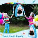 Libima Small Shark Piata 16.5 Inch Piatas for Birthday Party Decorations Shark Themed Party Supplies with Piata Blindfold and Bat for Kid Adult