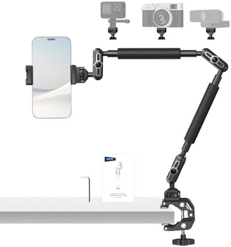 Amazon.com : NEEWER 22" Magic Arm w Desk C Clamp, Overhead Camera Mount with Articulating Mic Boom Arm 1/4" 3/8" Threads for ARRI, Desktop Stand Holder for Phone Microphone Webcam Action Camera Video Light, UA057 : Electronics