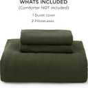 Bedsure 100% Muslin Cotton Duvet Cover Queen Size - Ultra-Soft Gauze Duvet Cover, PureWoven Breathable & Lightweight Bedding Set with Zipper Closure and Corner Ties (Olive Green, Queen, 90"x90")