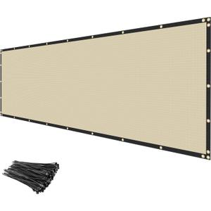 Privacy Fence Screen 4' x 50' Heavy Duty Fencing Cover Mesh Windscreen Cloth for Outdoor Garden Patio Backyard Chain Link Fence Beige