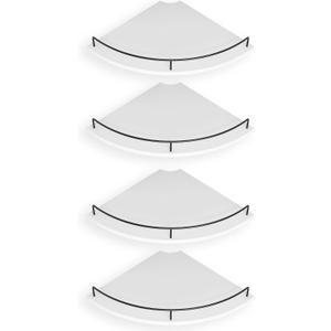 Corner Shelf Wall Mount, Floating Corner Shelves, Set of 4 Corner Wall Shelf Organizer,Rustic Wood Wall Storage Display Shelves forLiving Room Bedroom Bathroom Kitchen,White