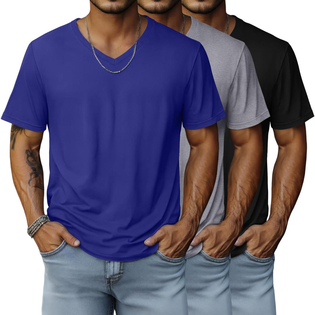 Neer 3 Pack Men's Big and Tall T-Shirts, 3-Color, 6X-Large