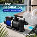 Aquastrong 2HP Above/In Ground Pool Pump High Flow Self Primming Swimming Single Speed Pool Pump, 8200GPH, 115V, Midnight Blue