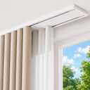 Double Curtain Track Ceiling Mount - Heavy Duty Curtain Track Rail System, 6FT - 9FT, White