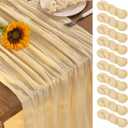 Champagne Gold Cheesecloth Table Runner 10 Pack Fall Table Runners Boho Gauze 120 Inches Champagne Cheese Cloth Fall Table Decorations for Thanksgiving Wedding Bridal Baby Shower Parties
