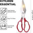 2 x Kitchen Shears & kitchen scissors All Purpose | kitchen gadgets-Heavy Duty Stainless Steel Meat Poultry Food Scissors, Dishwasher Safe for Home and Kitchen Essentials, Utensils, Gadgets, Accessories