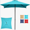Trenovo 4.9ft Mini Square Patio Umbrella - UV 50+ Waterproof & Easy Setup | Outdoor Table Umbrella for Deck, Balcony, Garden, Lawn, Backyard, Market (Blue)