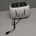 Roter Mond 4 Slice Toaster Retro Stainless Steel with Bagel Defrost Cancel Function, 6 Browning Settings, Extre Wide Slot and Removable Crumb Tray, White, ST033