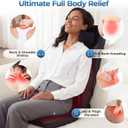 Massage Chair Pad, 3-in-1 Shiatsu Neck and Back Massager Cushion with Heat, Adjustable Height & Intensity, Full Body Massage Pad for Recliner and Sofa