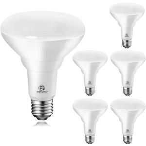 Energetic BR30 Dimmable Indoor LED Flood Light Bulb, 11W=75W, 5000K Daylight, 900LM, Ceiling Light Bulb for Cans, CRI85+, 6-Pack