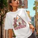 Flafens Graphic Tees T Shirts for Women - Cute Womens T-Shirts Cotton Tshirts Tops Teens Girls (White, M)