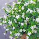 Artificial Flowers for Outdoors, Outdoor Faux Plants, 12 Bundles UV Resistant Realistic, Faux Flowers for Outdoor Planters, Spring Summer Home Garden Decoration, White
