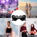FEISEDY Inflated Heart Shaped Sunglasses Women Men Vintage Oversized Thick Frame Stylish Love Eyeglasses B9116 (Black)
