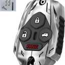 No Cutting Required - Upgraded Key Fob Shell Case for Honda Accord 2003-2012 / Civic EX 2006-2013 / Pilot 2009-2015 / CR-V 2005-2006 Zinc Alloy Heavy Key Fob Cover (4 Button-Silver)