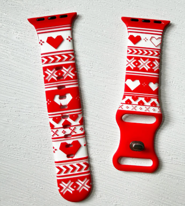 Christmas Watch Band, 38/40/42mm, Red and White