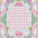 WHCHJ Pink Boho Floral Checkered Mahjong Mat 31.5 x31.5 , Abstract Watercolor Cottagecore Pastel Non-Slip Noise Reduction Mahjong Table Mat for American Mah Jong Poker Board Card Games Dominoes