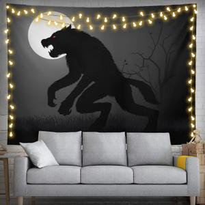Werewolf Tapestry 60" X 40" Wolf Wall Hanging Party Decorations Home Decor For Bedroom Living Room Dorm (150 X 100cm)