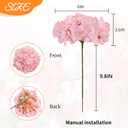 80PCS Blush Hydrangea Artificial Flowers, Silk Hydrangea Heads with Stems, Fake for DIY Wedding Centerpiece, Home, Party, Baby Shower, Garden Decoration