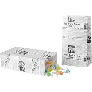 Bag Tek 2 Lb Disposable Lunch Bags, 100 Sturdy Take Out Bags - Flat Bottom, Microwavable, Newsprint Design Paper Bags, Freezable, Great For Restaurants, Cafes, And Bakeries - Restaurantware