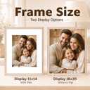 Solid Wood 16x20 Picture Frame Beaded Frame with 11x14 Mat, Rustic Vintage 16 by 20 Photo Frame Matted with Plexiglass for Wall Display, Rustic White