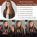 Ombre Lace Front Wig Human Hair 1B/30 Highlight Straight Wigs 13X6 Transparent Lace Frontal Glueless Wigs Honey Blonde Colored Human Hair Pre Plucked for Women 28inch