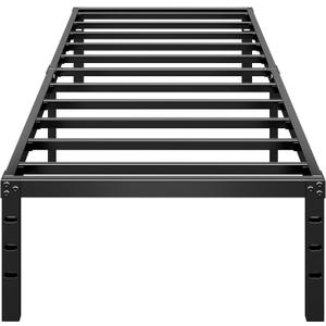 HLIPHA Metal Platform Bed Frame 16 Inch Tall,No Box Spring Needed,Twin Size Bed with Heavy Duty Strong Support Slats,Easy to Assemble,Black