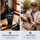 Travel Reusable Silicone Collapsible,13 oz/375 ml,Collapsible Travel Mug,Collapsible Cup for Hot and Cold Drinks (Black)