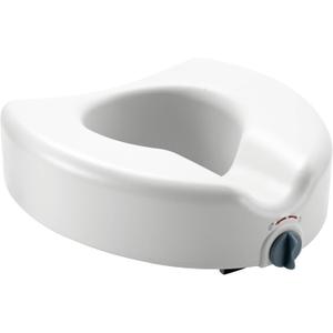 Medline 5" Raised Toilet Seat with Lock, No Arms, White, 400 lb Capacity - Easy Installation - Elderly & Disabled Bathroom Aid