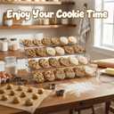 4 Tier Cookie Display Stand for Cookies Display, Suitable for Bakers & Vendors, Parties, Craft Fairs and Market Booths, Clear Acrylic Tiered Cookie Display Stand Applicable to Cupcakes, Dessert Display